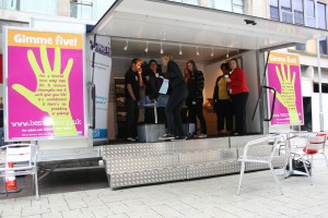 Chlamydia trailer in Birmingham city centre