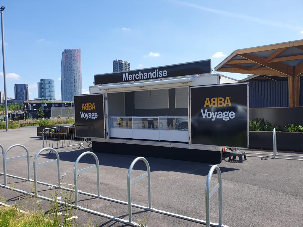T89 Sandbag ABBA May 2023 (11) Merchandising trailer hire for ABBA Voyage