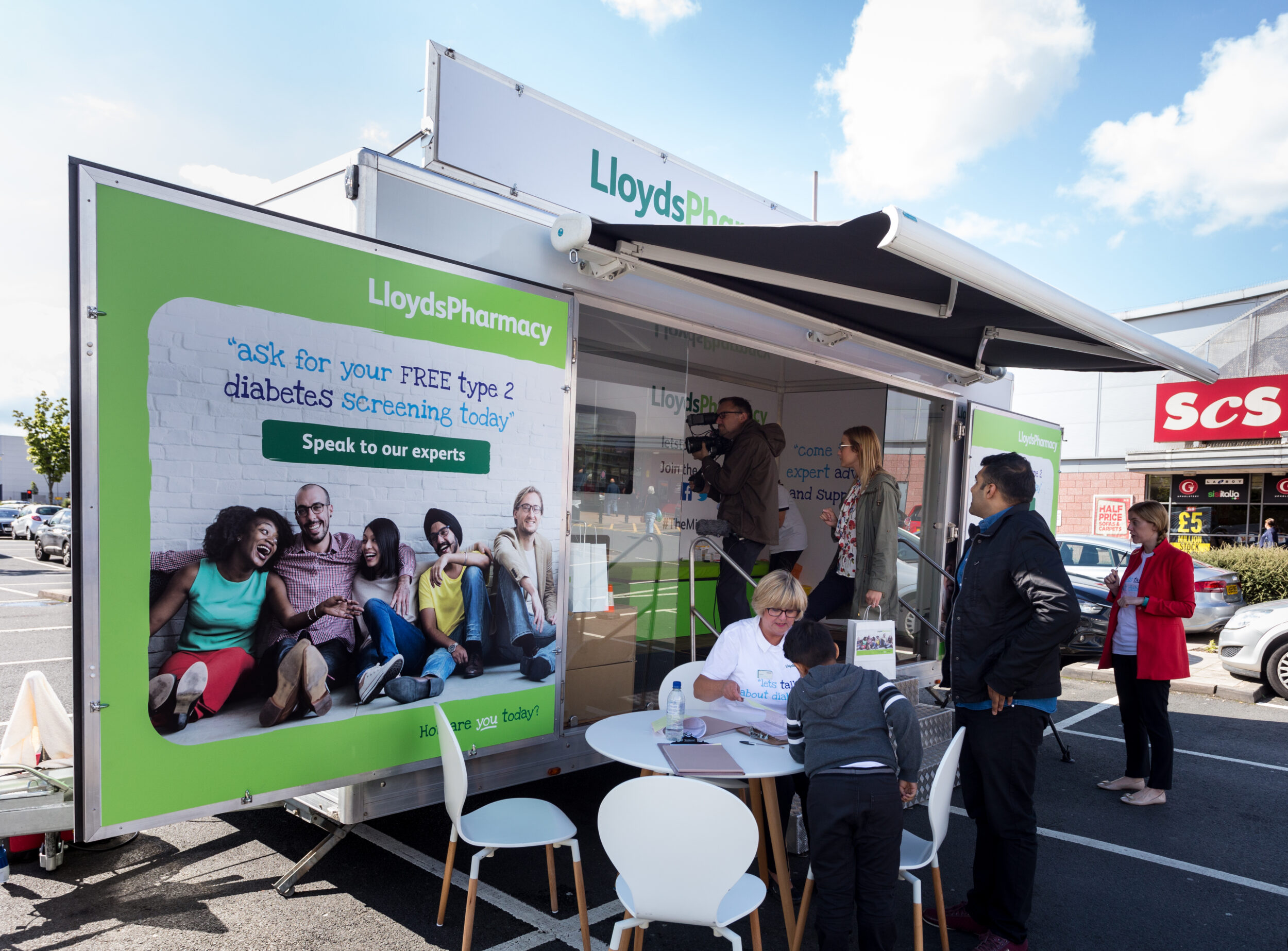 Lloyds trailer promotion Brand activation trailer mobile marketing for Lloyds Pharmacy
